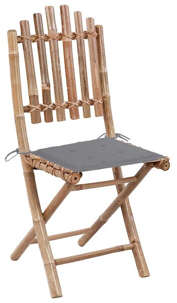 Skládací židle 2 ks s bambusovými polštáři 3063988