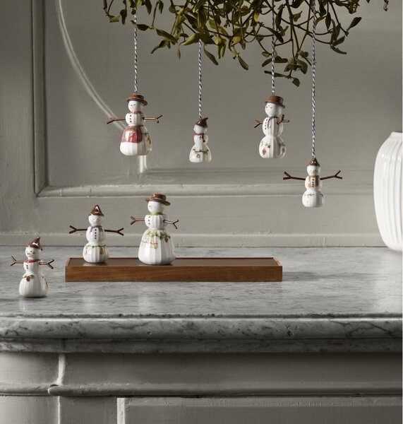 Porcelánová ručně malovaná vánoční ozdoba ø 4 cm Hammershøi Snowman – Kähler Design