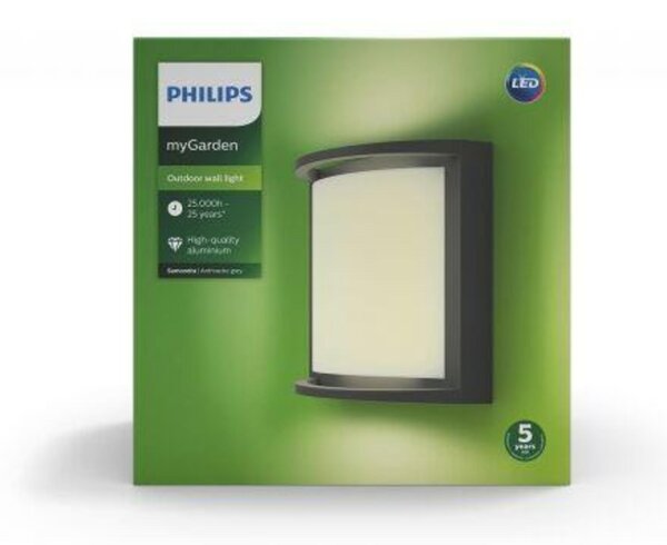 Philips LED Venkovní nástěnné svítidlo Samondra 17391/93/P0 antracit 2700K