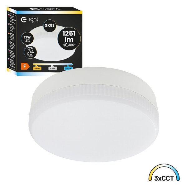 LED žárovka GX53 3000-6000k 12w 1251 lm 3CCT