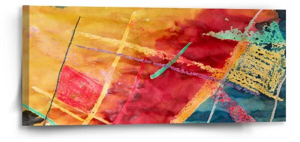 Sablio Obraz Barevné čáry - 110x50 cm