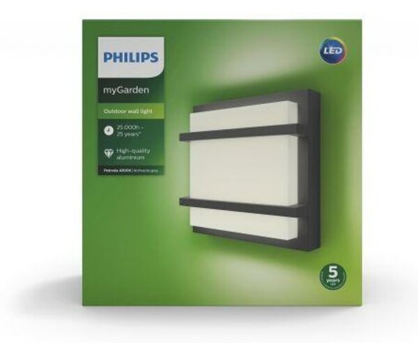 Philips LED Venkovní nástěnné svítidlo Petronia 17394/93/P3 antracitové 4000K