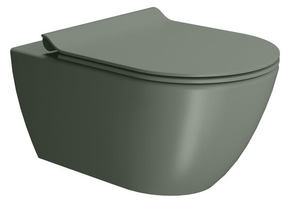 GSI GSI, PURA závěsná WC mísa, Swirlflush, 55x36 cm, agave dual-mat, 881504