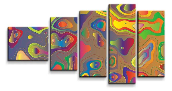 Sablio Obraz - 5-dílný Barevné skvrny - 100x60 cm