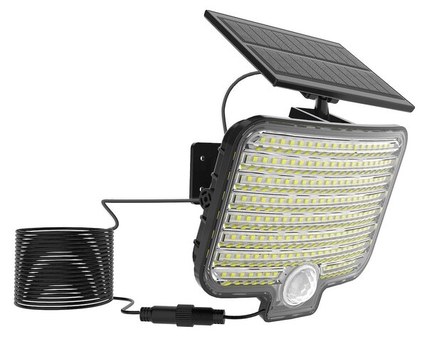 Exteriérové ​​solární nástěnné LED svítidlo Alex, 1x LED 5,5w, černá, pohybový senzor