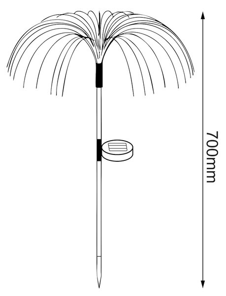 Exteriérové ​​solární zapichovací svítidlo Umbrella, RGB