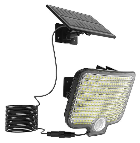 Exteriérové ​​solární nástěnné LED svítidlo Alex, 1x LED 5,5w, černá, pohybový senzor