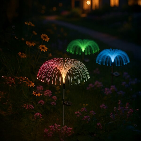 Exteriérové ​​solární zapichovací svítidlo Umbrella, RGB