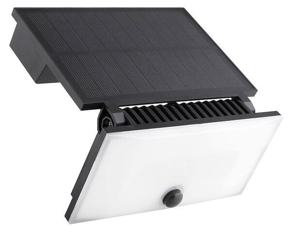 Exteriérové ​​solární nástěnné LED svítidlo Fuji, 1x LED 8w, černá, pohybový senzor