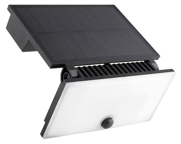 Exteriérové ​​solární nástěnné LED svítidlo Fuji, 1x LED 8w, černá, pohybový senzor