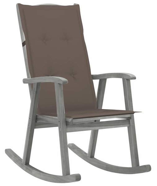 Houpací křeslo s poduškami šedé masivní akáciové dřevo 3064217
