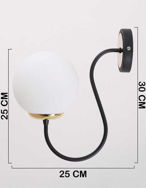 Černobílé nástěnné svítidlo ø 15 cm Oslo – Squid Lighting