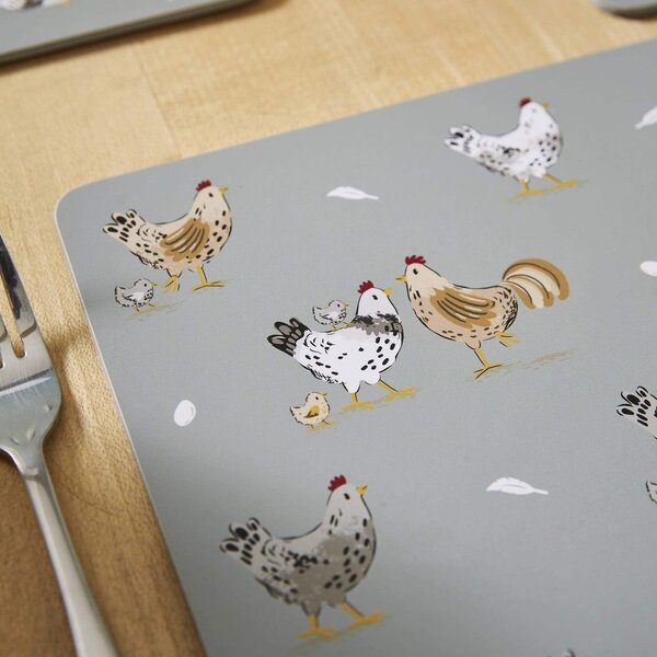 Korková prostírání v sadě 4 ks 21x29 cm Hen House – Cooksmart ®