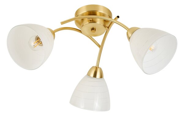 Stropní svítidlo Clara, 3x bílé skleněné stínítko, g
