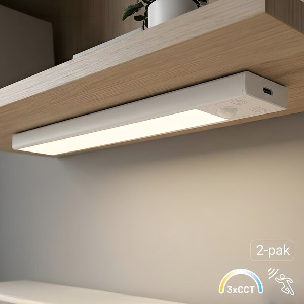 LED svítidlo Viro, 1x LED 1w, 3000-6500k, 3CCT, (20 cm), senzor pohybu a soumraku, w, sada 2ks