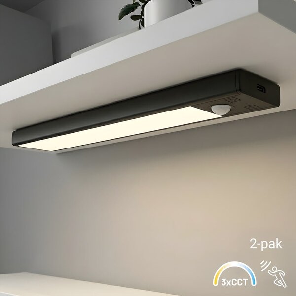 LED svítidlo Viro, 1x LED 1w, 3000-6500k, 3CCT, (20 cm), senzor pohybu a soumraku, b, sada 2ks