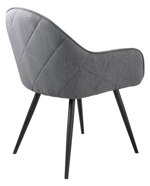 Šedé čalouněné jídelní křeslo s područkami Minto – Unique Furniture
