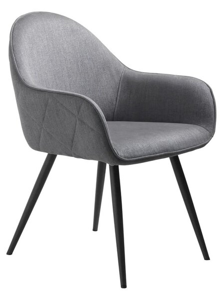 Šedé čalouněné jídelní křeslo s područkami Minto – Unique Furniture