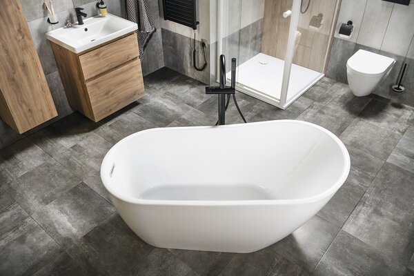 Aqualine Aqualine, TISA volně stojící vana 150x75 cm, bílá, E1575