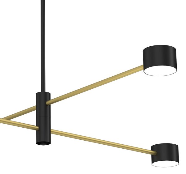 Stropní svítidlo Cross, 4x černé kovové stínítko, b/g, x