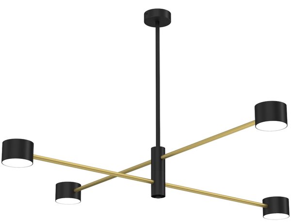 Stropní svítidlo Cross, 4x černé kovové stínítko, b/g, x