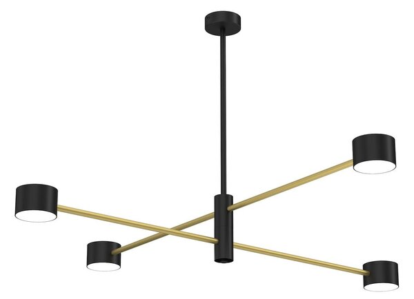 Stropní svítidlo Cross, 4x černé kovové stínítko, b/g, x