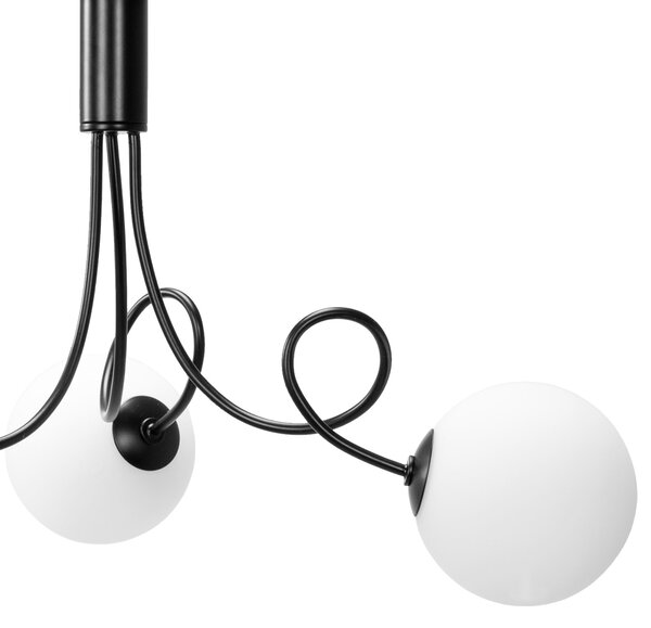 Toolight Toolight, stropní lampa skleněné koule 3xG9 APP1154-3CP, černá, OSW-14012
