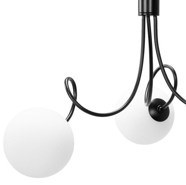 Toolight Toolight, stropní lampa skleněné koule 3xG9 APP1154-3CP, černá, OSW-14012