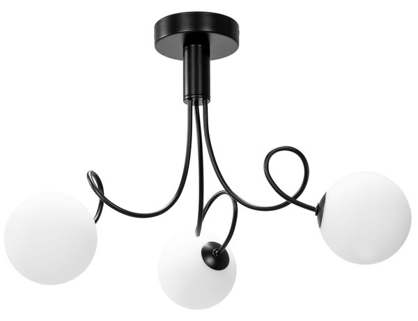 Toolight Toolight, stropní lampa skleněné koule 3xG9 APP1154-3CP, černá, OSW-14012