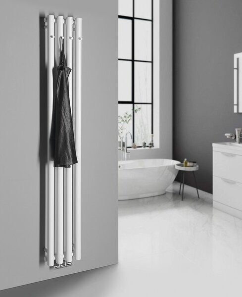 Sapho PILON otopné těleso 270x1800mm, se čtyřmi háčky pro ručník, bílá mat IZ121T