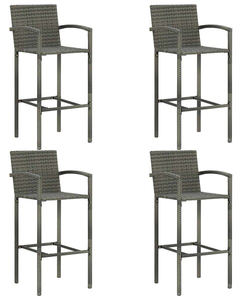 5dílný zahradní barový set polyratan šedý 3064841