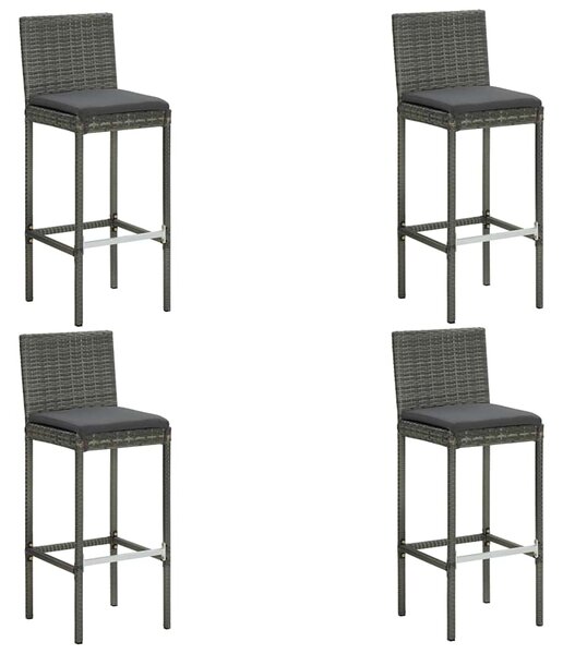 5dílný zahradní barový set s poduškami šedý 3067959