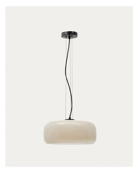 LED závěsné svítidlo šedobéžové se skleněným stínidlem ø 38 cm Reig – Kave Home