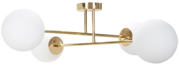 Toolight Tutumi, stropní lampa skleněné koule 4xE27 APP1248-4CP, zlatá lesklá, OSW-14037