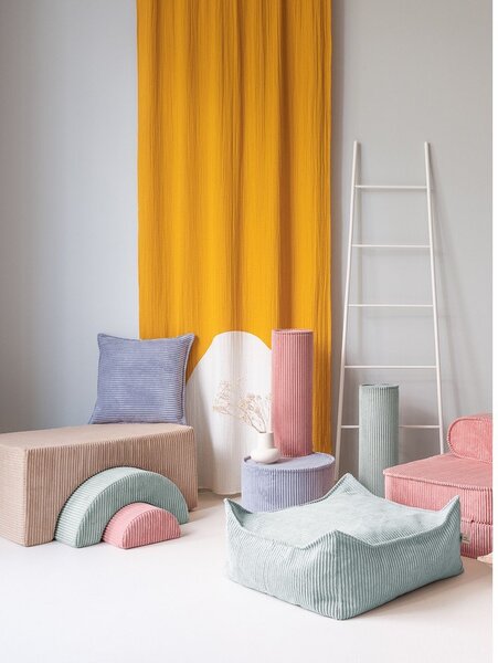Světle hnědé manšestrové pěnové hřiště 75x49x37 cm Rainbow Montessori – Wigiwama