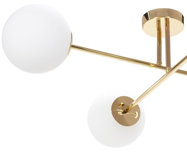 Toolight Tutumi, stropní lampa skleněné koule 4xE27 APP1248-4CP, zlatá lesklá, OSW-14037