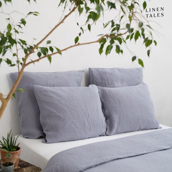 Světle šedé povlečení na dvoulůžko z konopného vlákna 200x200 cm – Linen Tales