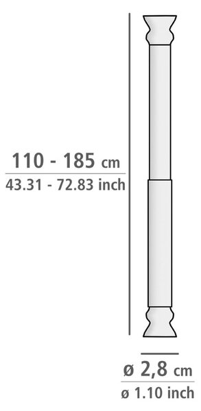Bílá tyč na sprchový závěs 110 - 185 cm – Wenko