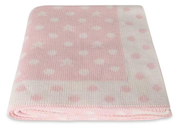 Růžová dětská bavlněná deka Homemania Decor Baby Baby Dots, 90 x 90 cm