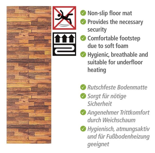 Hnědá plastová koupelnová předložka 65x200 cm Lambris – Wenko
