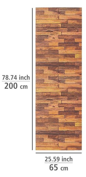 Hnědá plastová koupelnová předložka 65x200 cm Lambris – Wenko