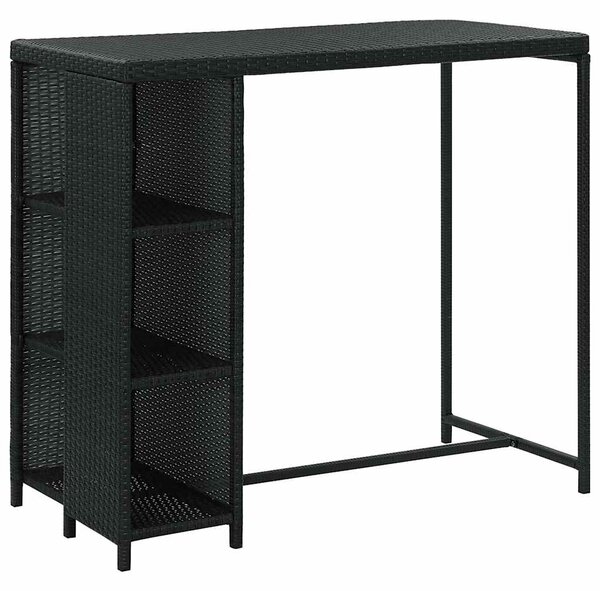 5dílný zahradní barový set s poduškami polyratan černý 3064918