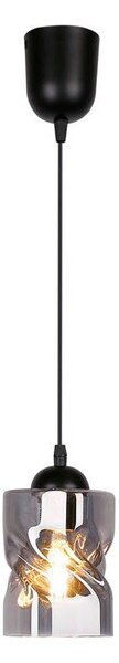 Černé závěsné svítidlo se skleněným stínidlem ø 10 cm Felis – Candellux Lighting