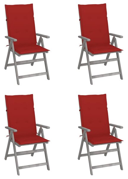 Zahradní polohovací židle s poduškami 4 ks masivní akácie 3065383