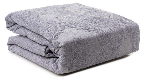 Šedý bavlněný set přehozu a povlaků na polštář na dvoulůžko 240x260 cm Beste – Mijolnir