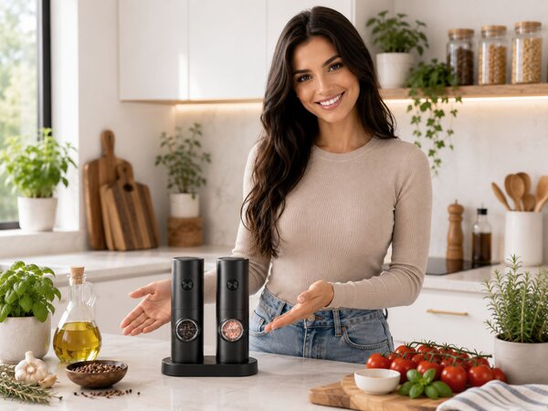 Elektrické mlýnky na koření HERBAL, sada 2 ks