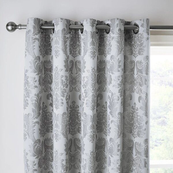 Šedé damaškové závěsy v sadě 2 ks 168x229 cm Damask Jacquard – Catherine Lansfield