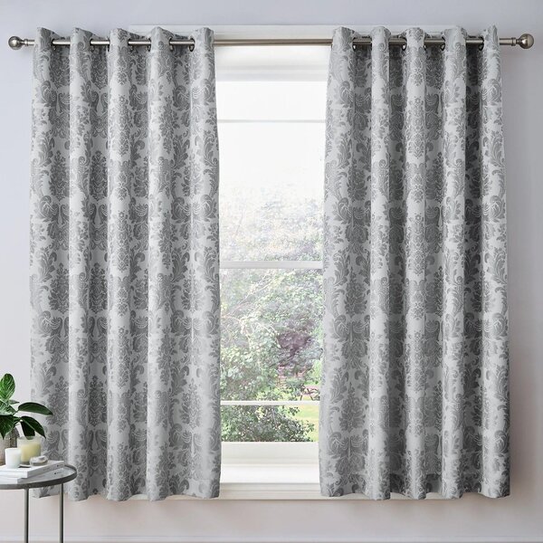 Šedé damaškové závěsy v sadě 2 ks 168x229 cm Damask Jacquard – Catherine Lansfield