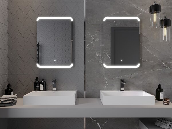 Mexen Nida, LED koupelnové zrcadlo s podsvícením 50x70 cm, 6000K, ochrana proti zamlžování, 9806-050-070-611-00