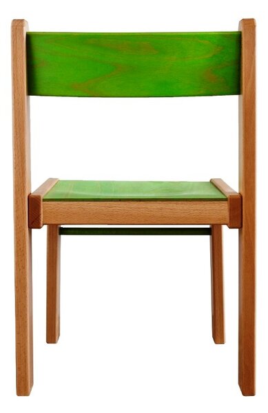 Dřevěná dětská židlička Home Green Barva: natur, zelená, modrá, červená, oranžová, žlutá, Výška: 300 mm, 340 mm